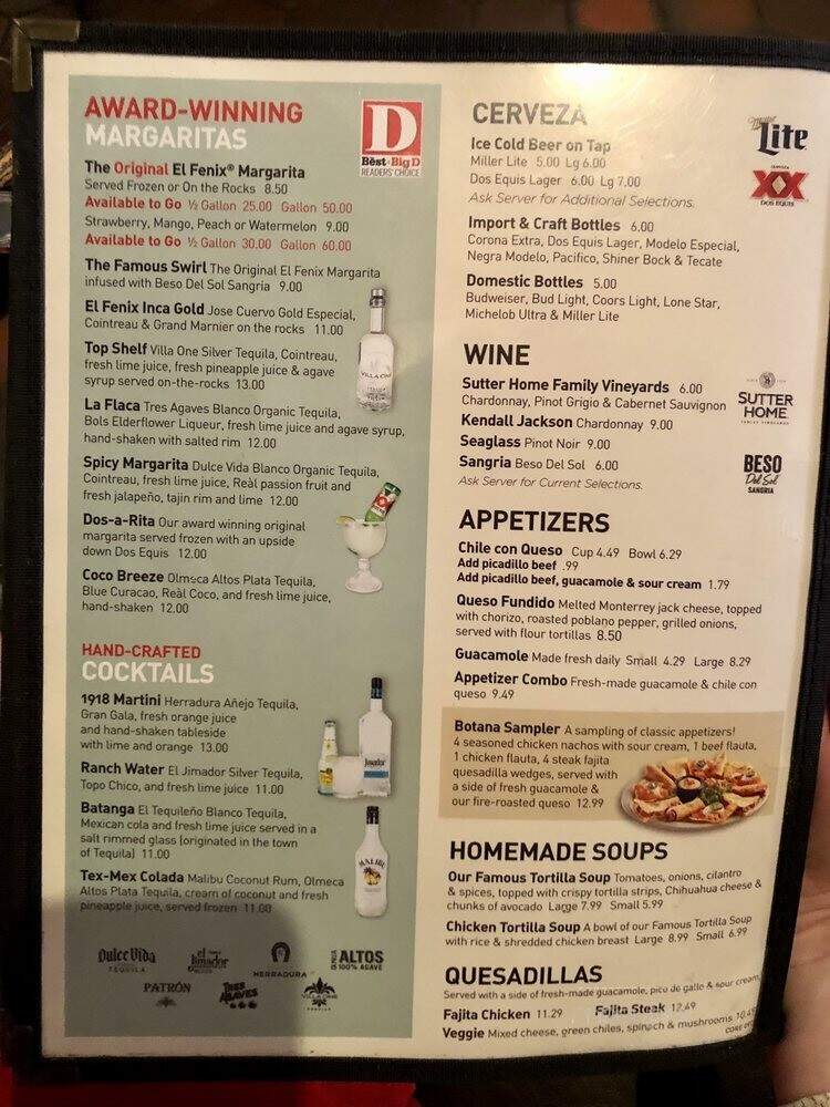 El Fenix Famous Mexican - Dallas, TX menu_pic