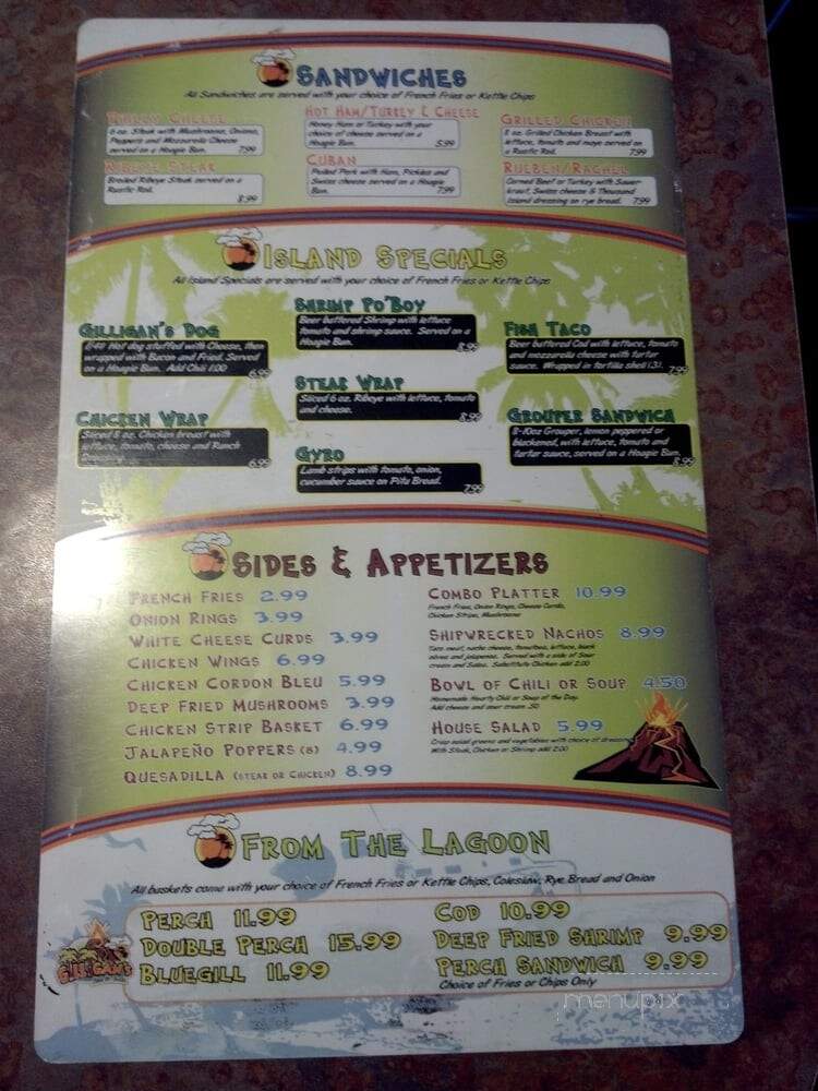 Gilliganz - Green Bay, WI menu_pic