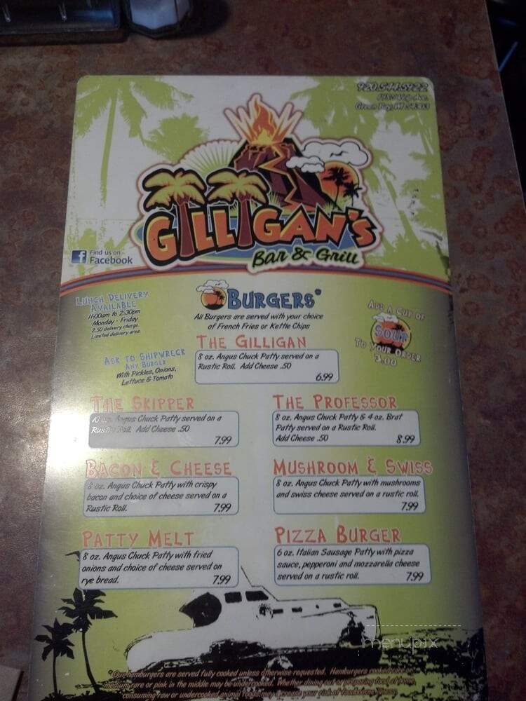 Gilliganz - Green Bay, WI menu_pic