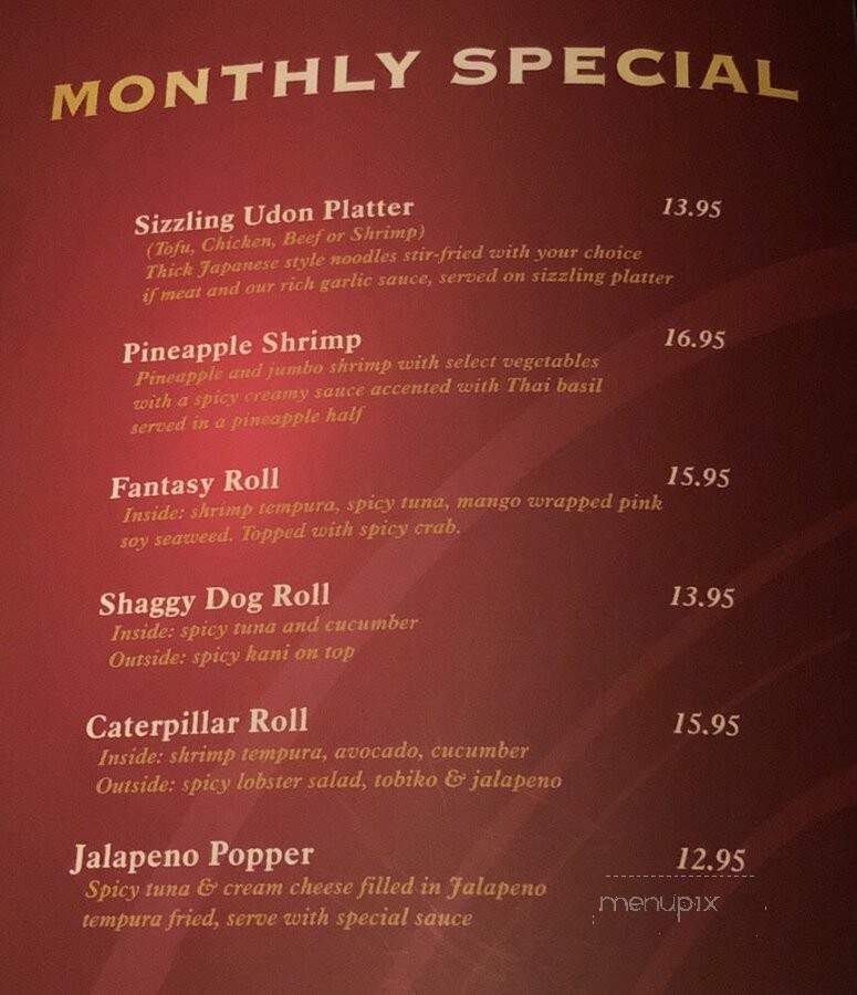 Mojo Asian Cusine & Sushi Bar - Lititz, PA menu_pic