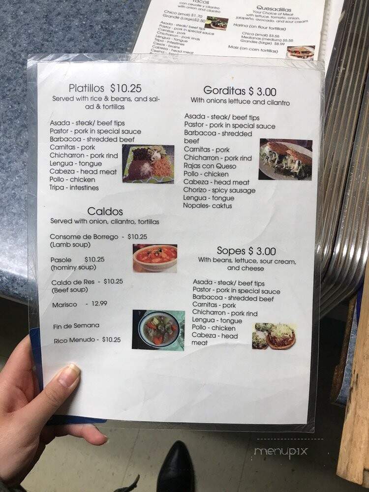 Tortilleria - Lexington, KY menu_pic