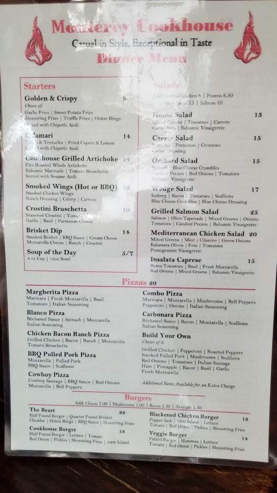 Monterey Cookhouse - Monterey, CA menu_pic