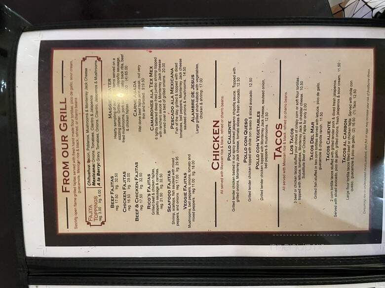 Maggie Ritas - Houston, TX menu_pic
