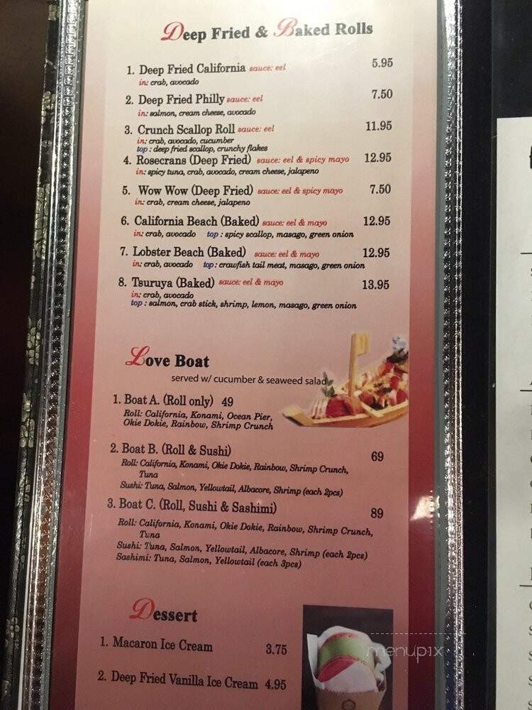 Tsuruya Sushi - San Diego, CA menu_pic