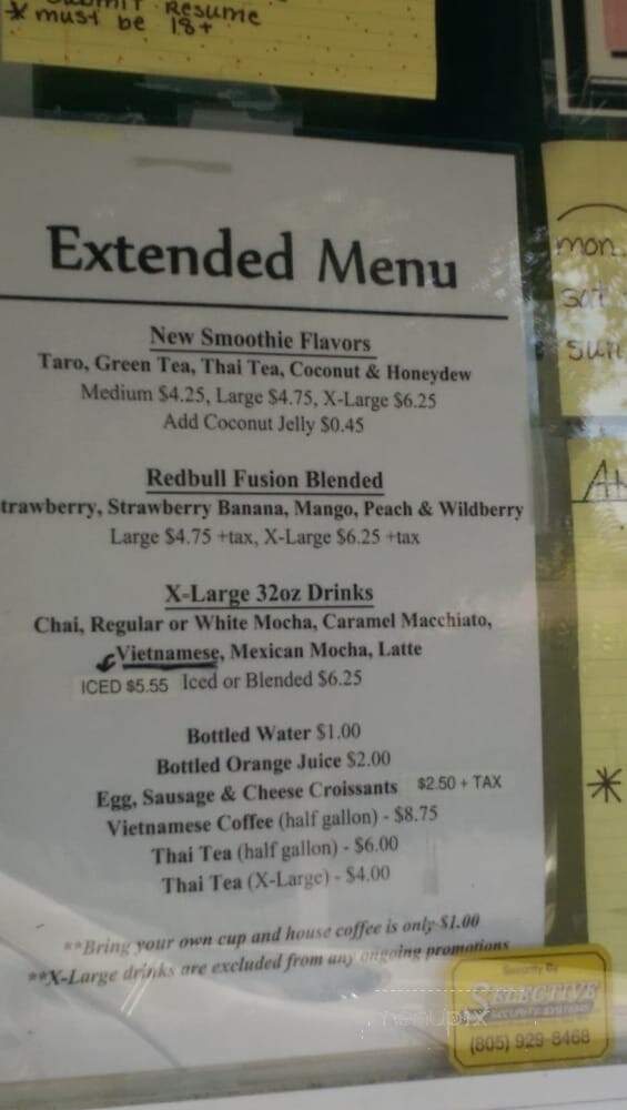 Coffee Time - Lompoc, CA menu_pic