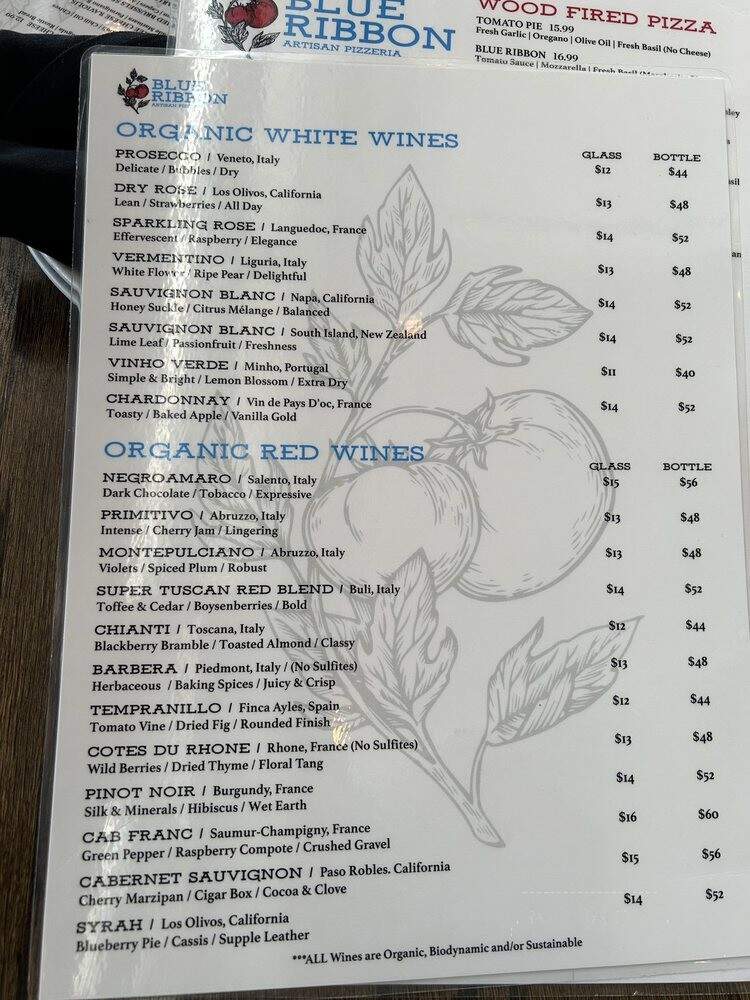 Blue Ribbon Artisan Pizzeria - Encinitas, CA menu_pic