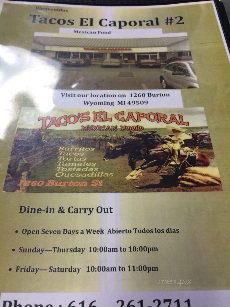 Taco's El Caporal - Wyoming, MI menu_pic