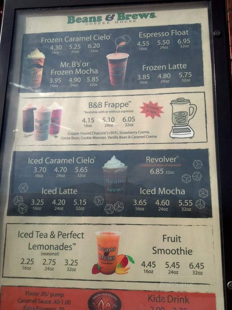 Beans & Brews Coffee House - Draper, UT menu_pic