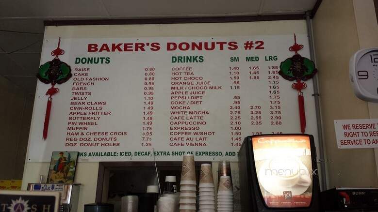 Bakers Donuts - Sacramento, CA menu_pic