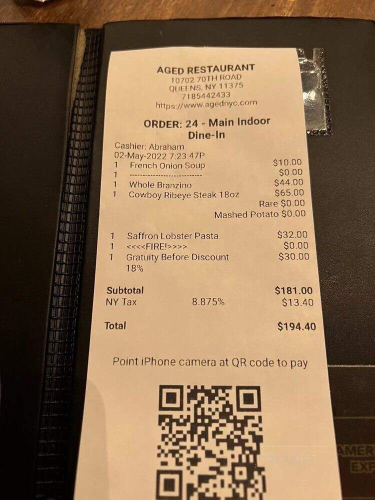 Aged Steak House - Flushing, NY menu_pic