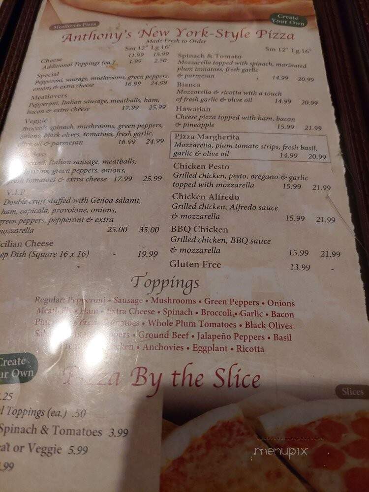 Anthony's New York Pizza - Longwood, FL menu_pic