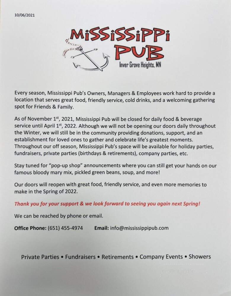 Mississippi Pub - Inver Grove Heights, MN menu_pic