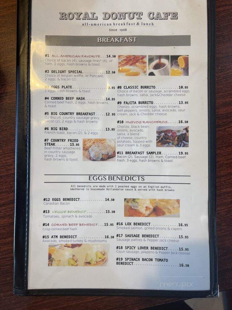 Royal Donut Shop - Burlingame, CA menu_pic