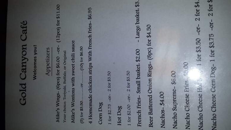 Gold Canyon Sub Shop - Dayton, NV menu_pic