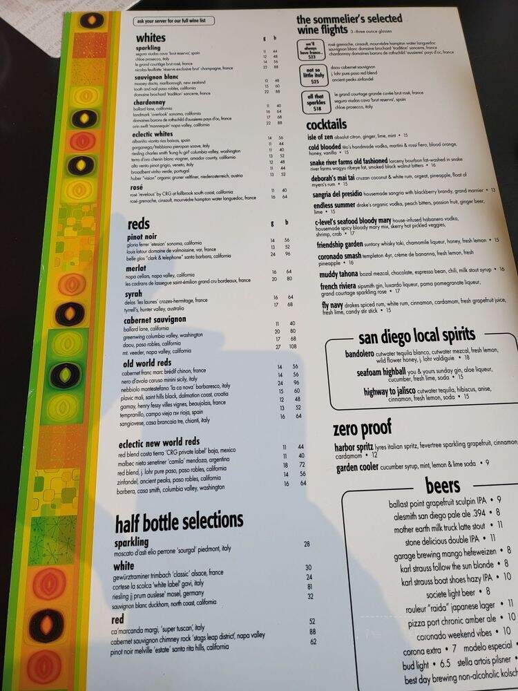 C Level - San Diego, CA menu_pic