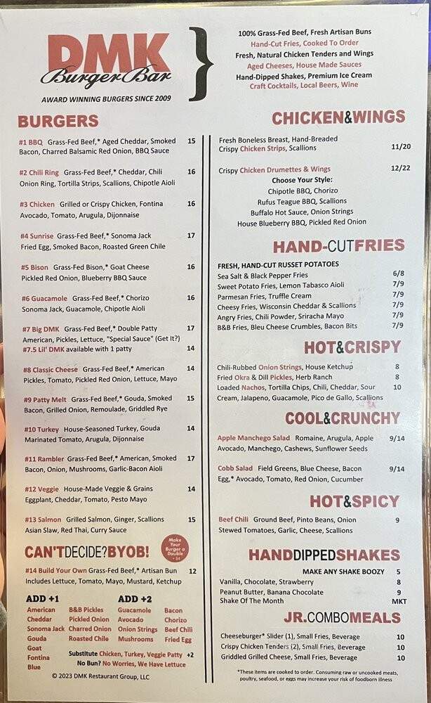 DMK Burger Bar - Chicago, IL menu_pic