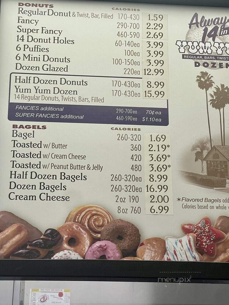 Yum Yum Donuts - Baldwin Park, CA menu_pic