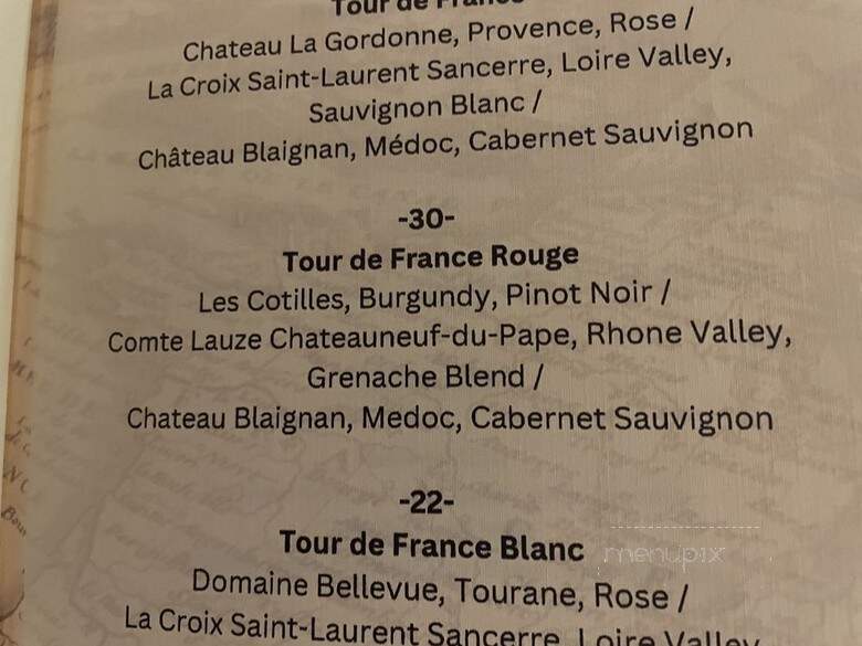 Bistro Cacao - Washington, DC menu_pic