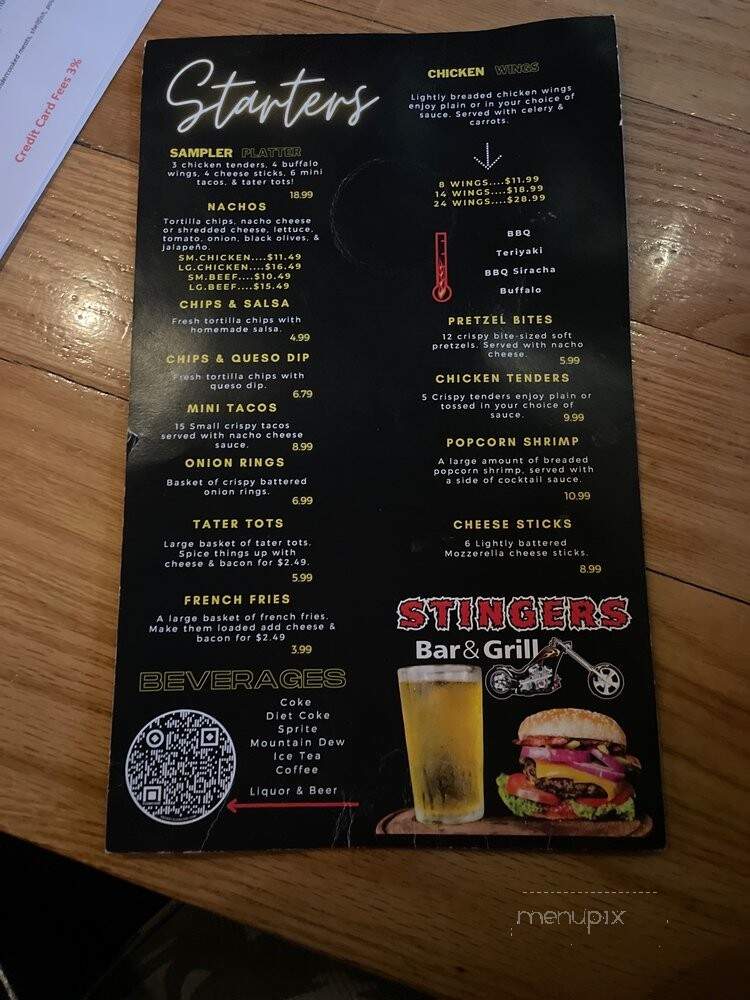 Stinger's Bar & Grill - Wixom, MI menu_pic