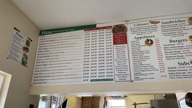 Capri Pizza & Pasta - San Diego, CA menu_pic