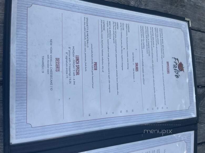 Franks Art of Pizza - San Antonio, TX menu_pic