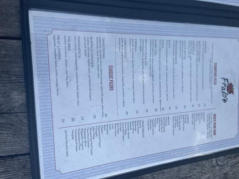 Franks Art of Pizza - San Antonio, TX menu_pic