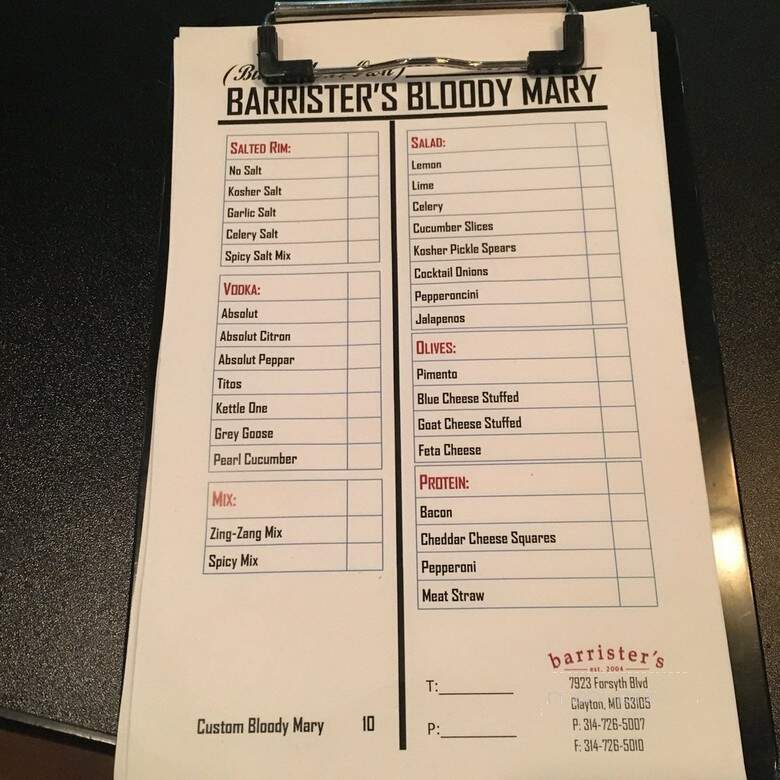 Barrister's - Clayton, MO menu_pic