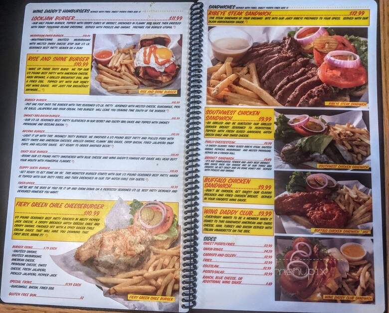 Wing Daddy's - Dallas, TX menu_pic