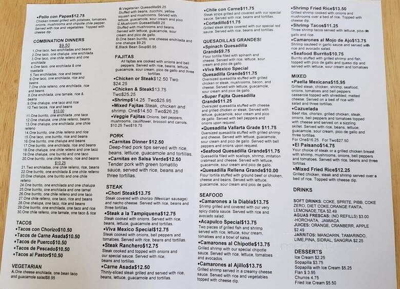 Viva Mexico - Marietta, GA menu_pic