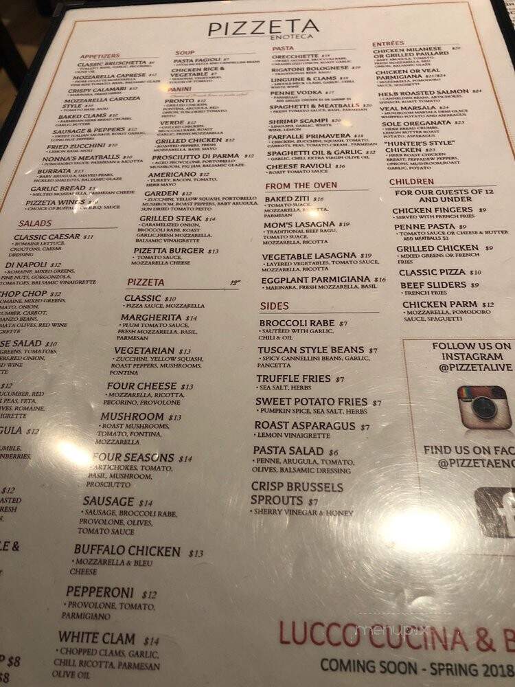 Pizzeta Enoteca - Livingston, NJ menu_pic
