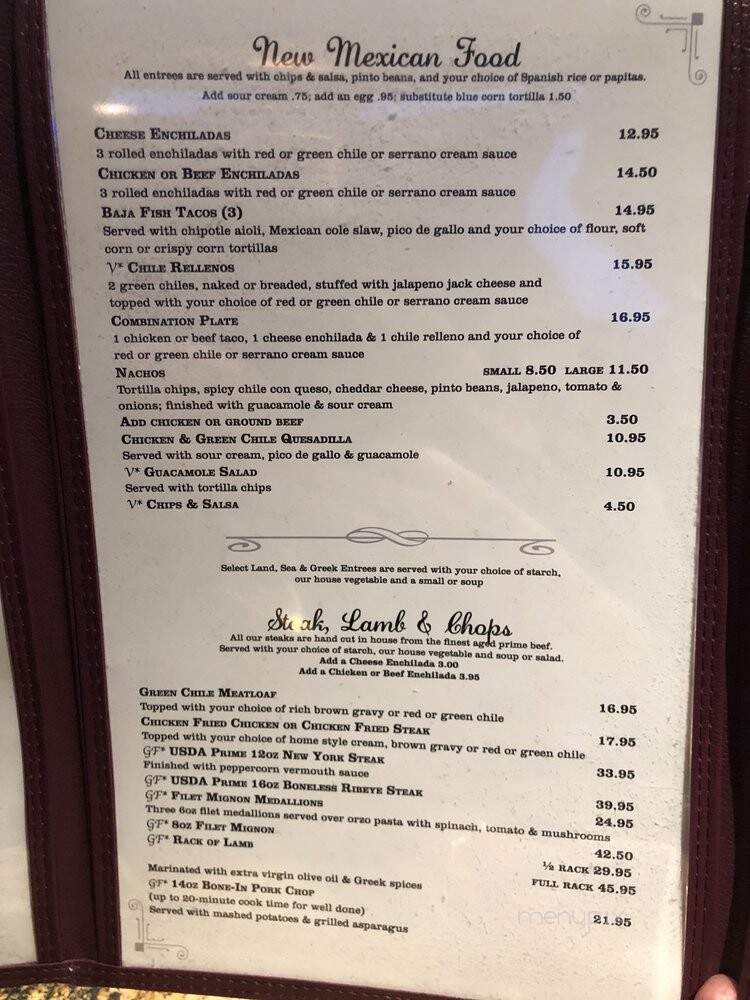 Nick & Jimmy's Restaurant & Bar - Albuquerque, NM menu_pic