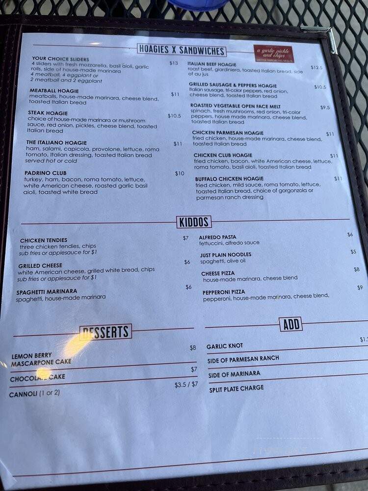 Padrino - Milford, OH menu_pic