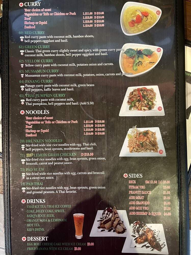 Zab Thai - Beaverton, OR menu_pic