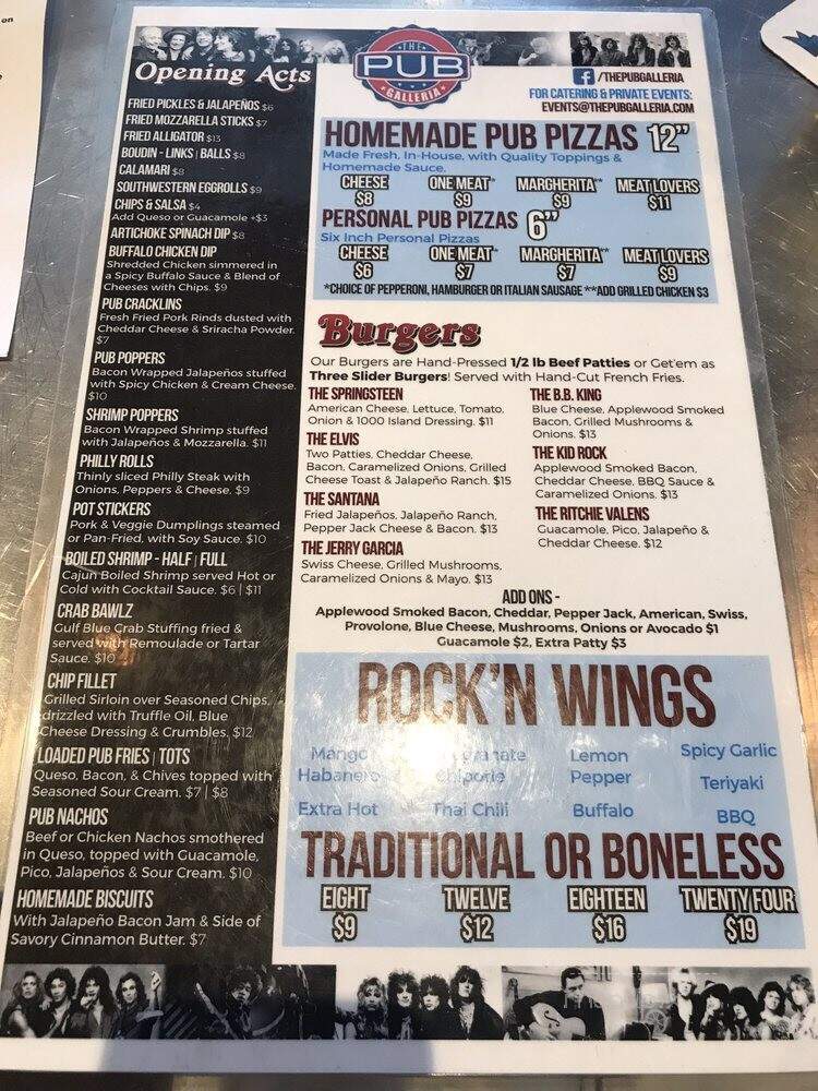 Sam's Concert Pub - Houston, TX menu_pic