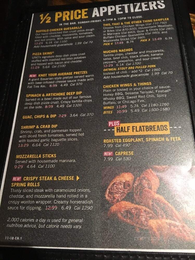 Pizzeria Uno - Indianapolis, IN menu_pic