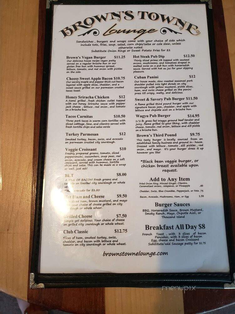 Brown's Towne Lounge - Salem, OR menu_pic
