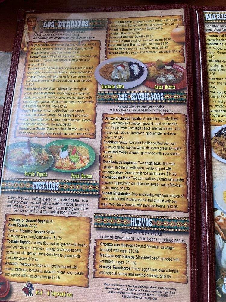 El Tapatio - Cottage Grove, OR menu_pic