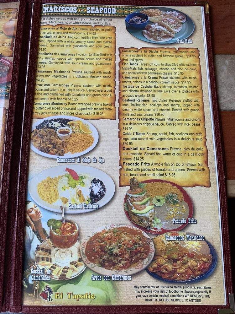 El Tapatio - Cottage Grove, OR menu_pic