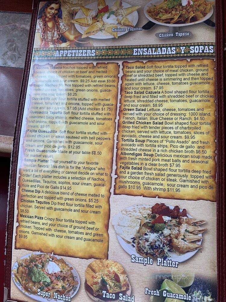 El Tapatio - Cottage Grove, OR menu_pic