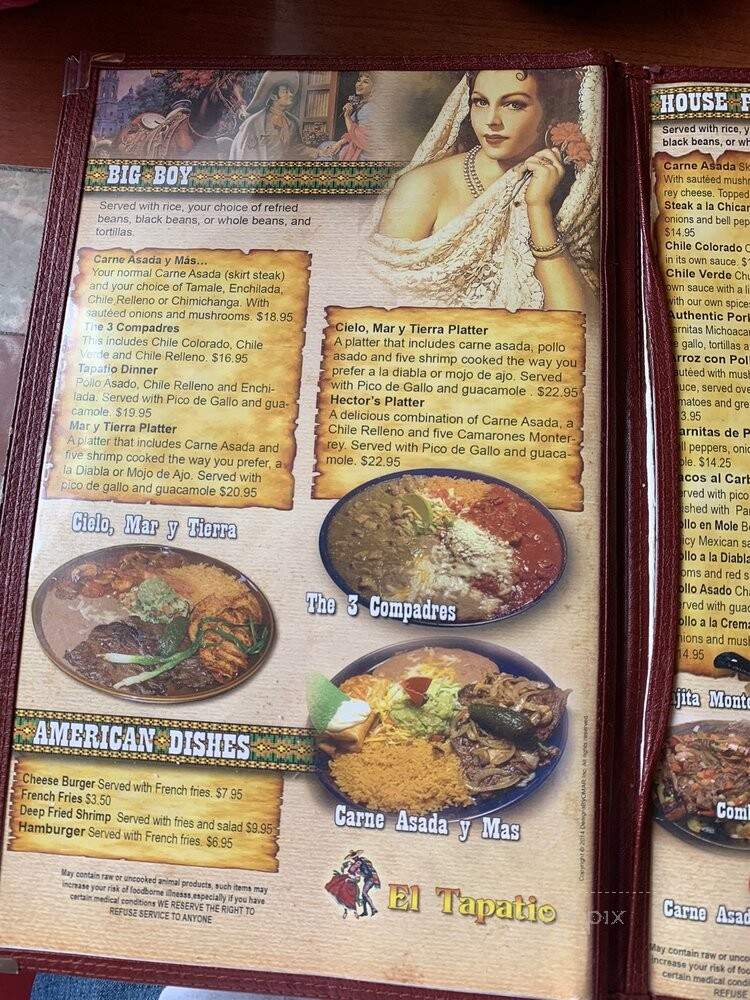 El Tapatio - Cottage Grove, OR menu_pic