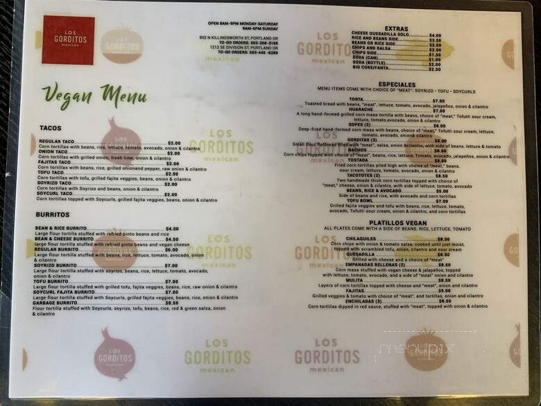 Taqueira Los Gorditos - Portland, OR menu_pic