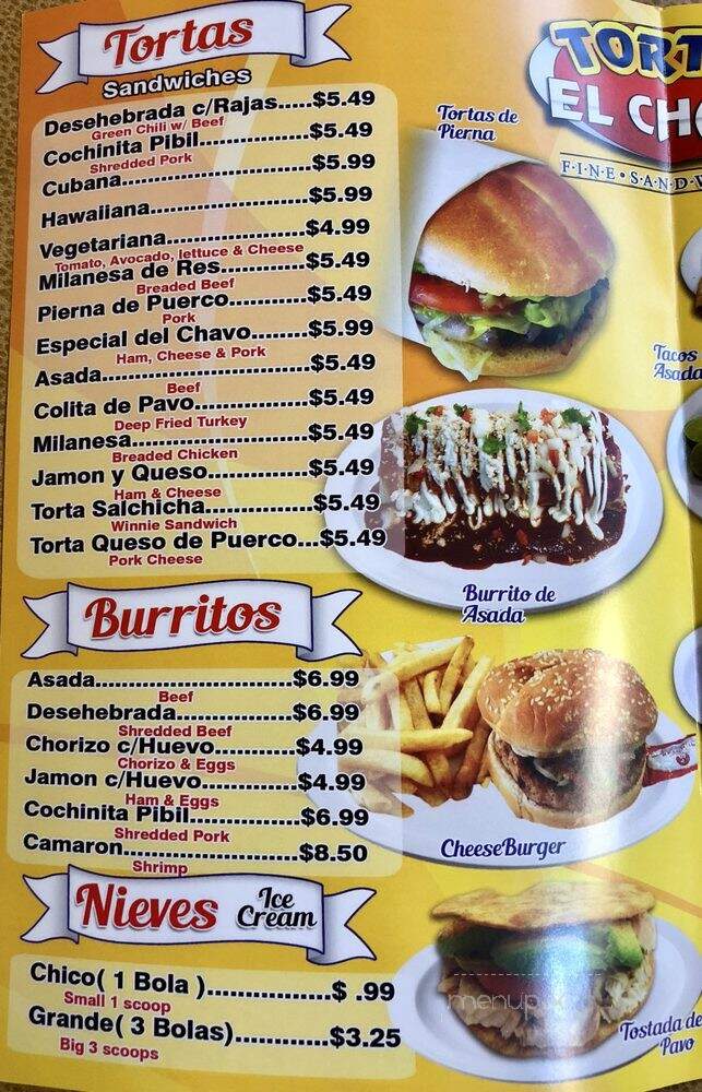 El Chavo - Mesa, AZ menu_pic