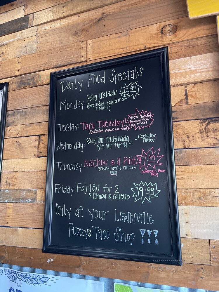 Fuzzy's Taco Shop - Lewisville, TX menu_pic