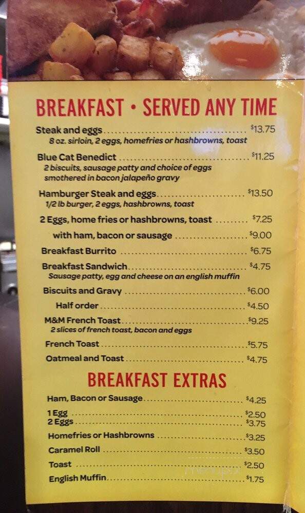 Bluecat Inn - Huntley, MT menu_pic