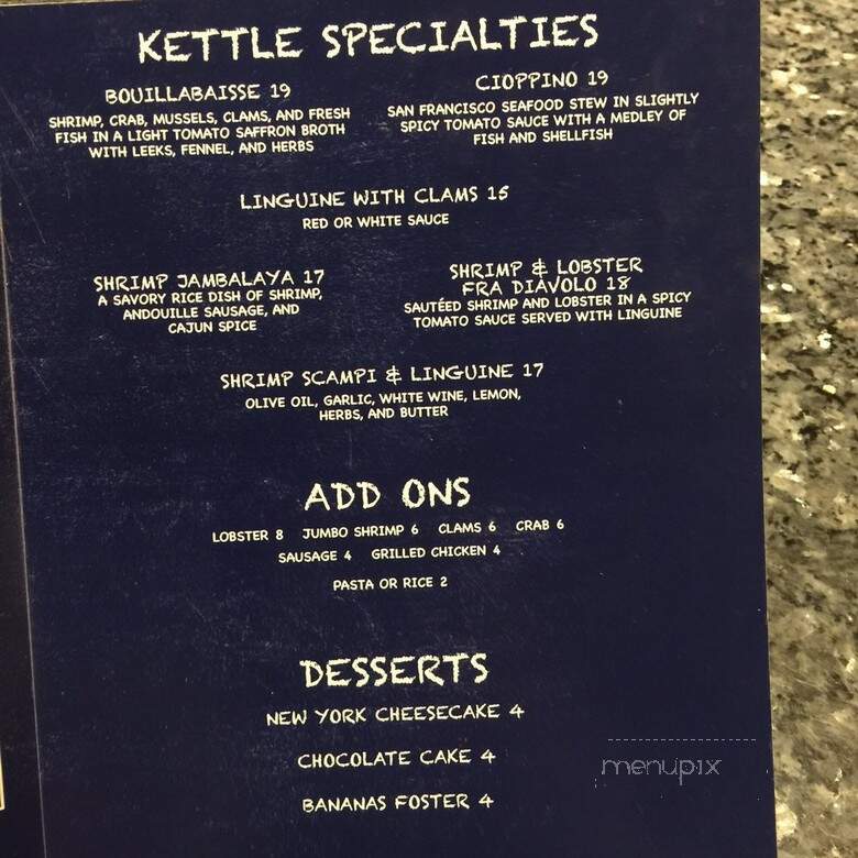 Tides Oyster Bar - North Las Vegas, NV menu_pic