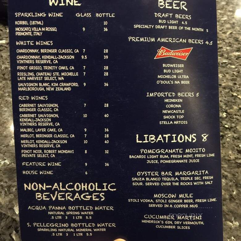 Tides Oyster Bar - North Las Vegas, NV menu_pic