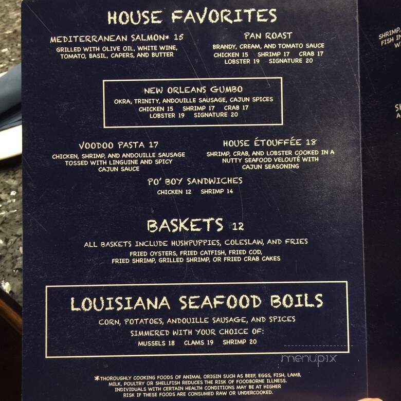 Tides Oyster Bar - North Las Vegas, NV menu_pic