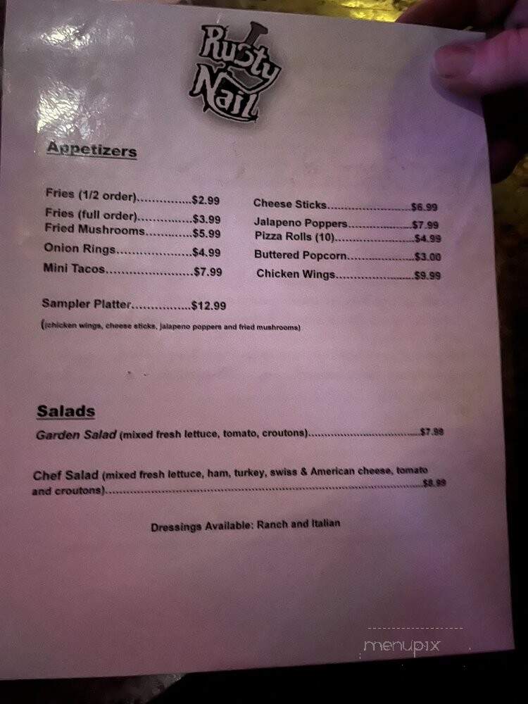 Rusty Nail - Clinton Township, MI menu_pic