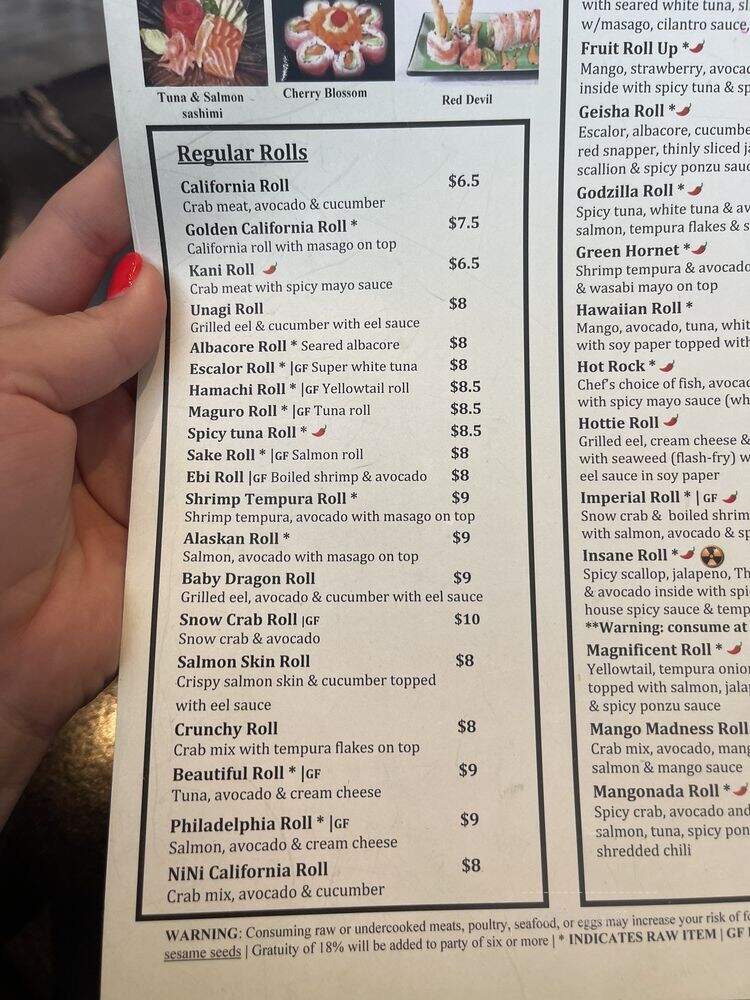 Sushi Nini - Round Rock, TX menu_pic
