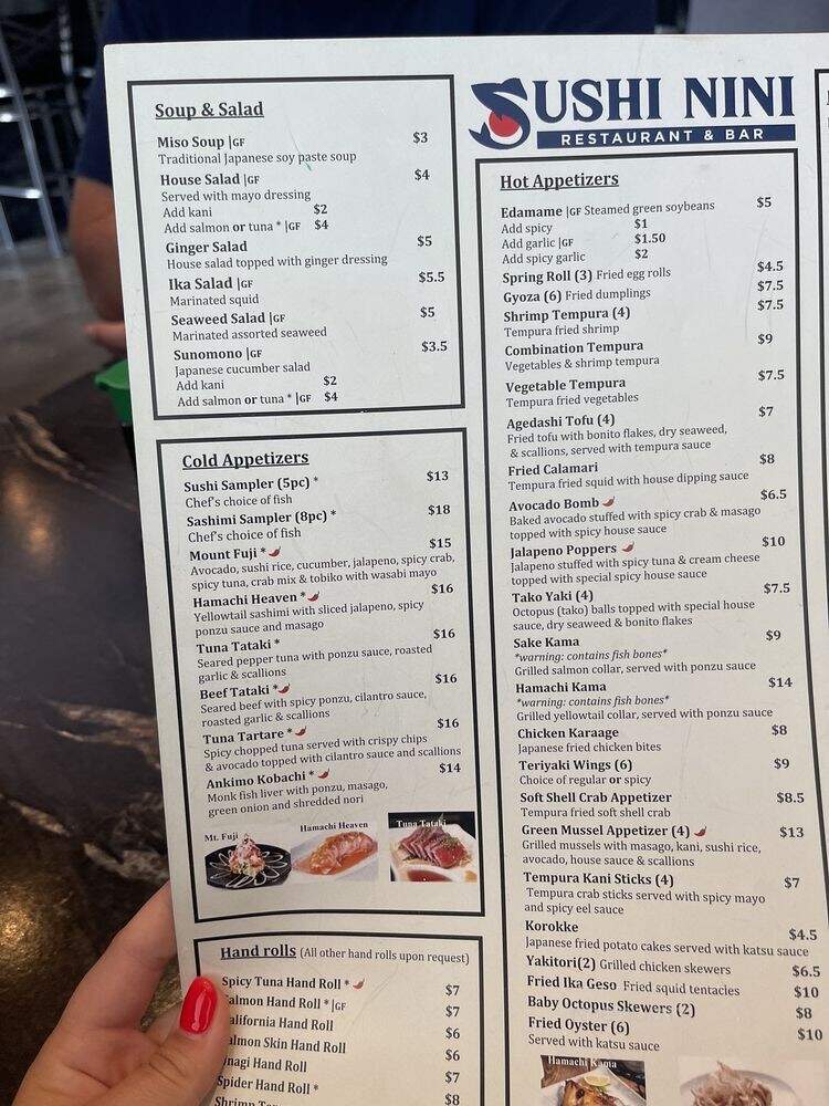 Sushi Nini - Round Rock, TX menu_pic